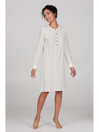 Camicia da notte  serafino in traspirante cotone Cuori Alpina