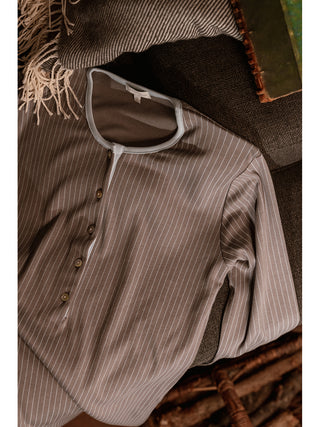 Romantica camicia da notte in interlock di puro cotone Gessato Alpina