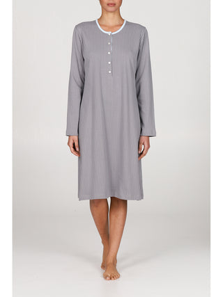 Romantica camicia da notte in interlock di puro cotone Gessato Alpina
