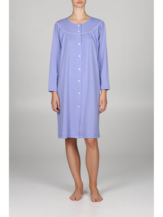 Camicia da notte aperta con profilo in raso Pervinca Alpina