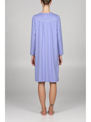 Camicia da notte aperta con profilo in raso Pervinca Alpina