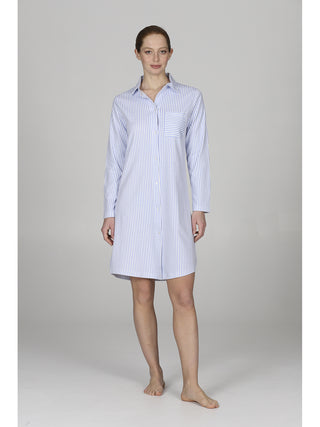 Camicia da notte aperta a righine
