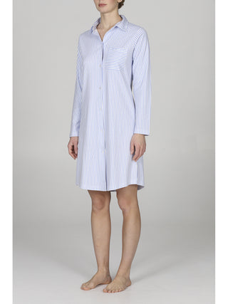 Camicia da notte aperta a righine