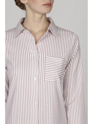 Camicia da notte aperta a righine
