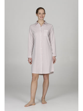 Camicia da notte aperta a righine