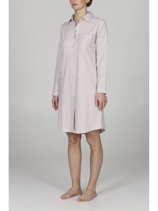 Camicia da notte aperta a righine