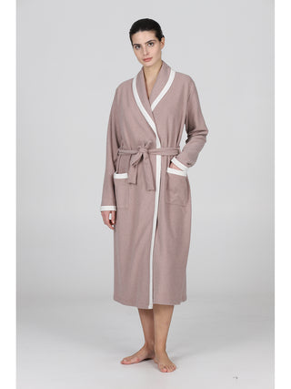 Vestaglia sciallata in caldo pile annbeige Alpina