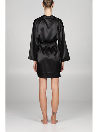 Vestaglia kimono in lucente raso annnero Alpina