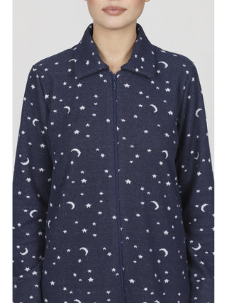 Vestagliacon zip in caldo jacquard di cotone