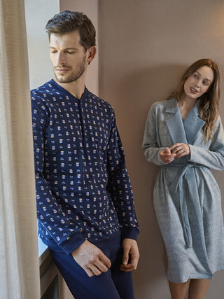 Vestaglia in caldo jacquard di cotone