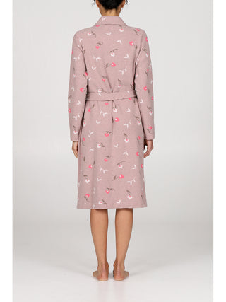 Vestaglia abbottonata in caldo jacquard di cotone Fiore Alpina