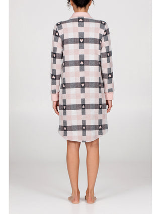 Vestaglia con zip in caldo jacquard di cotone Grig./ros Alpina