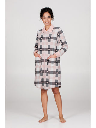 Vestaglia con zip in caldo jacquard di cotone Grig./ros Alpina