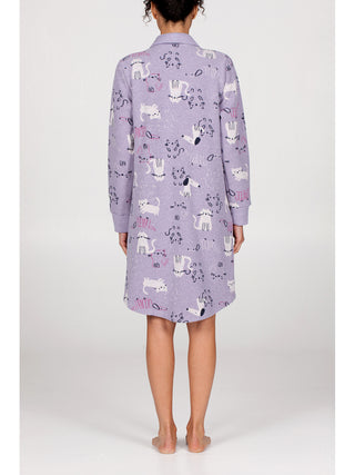 Vestaglia con zip in caldo jacquard di cotone Lilla/blu Alpina