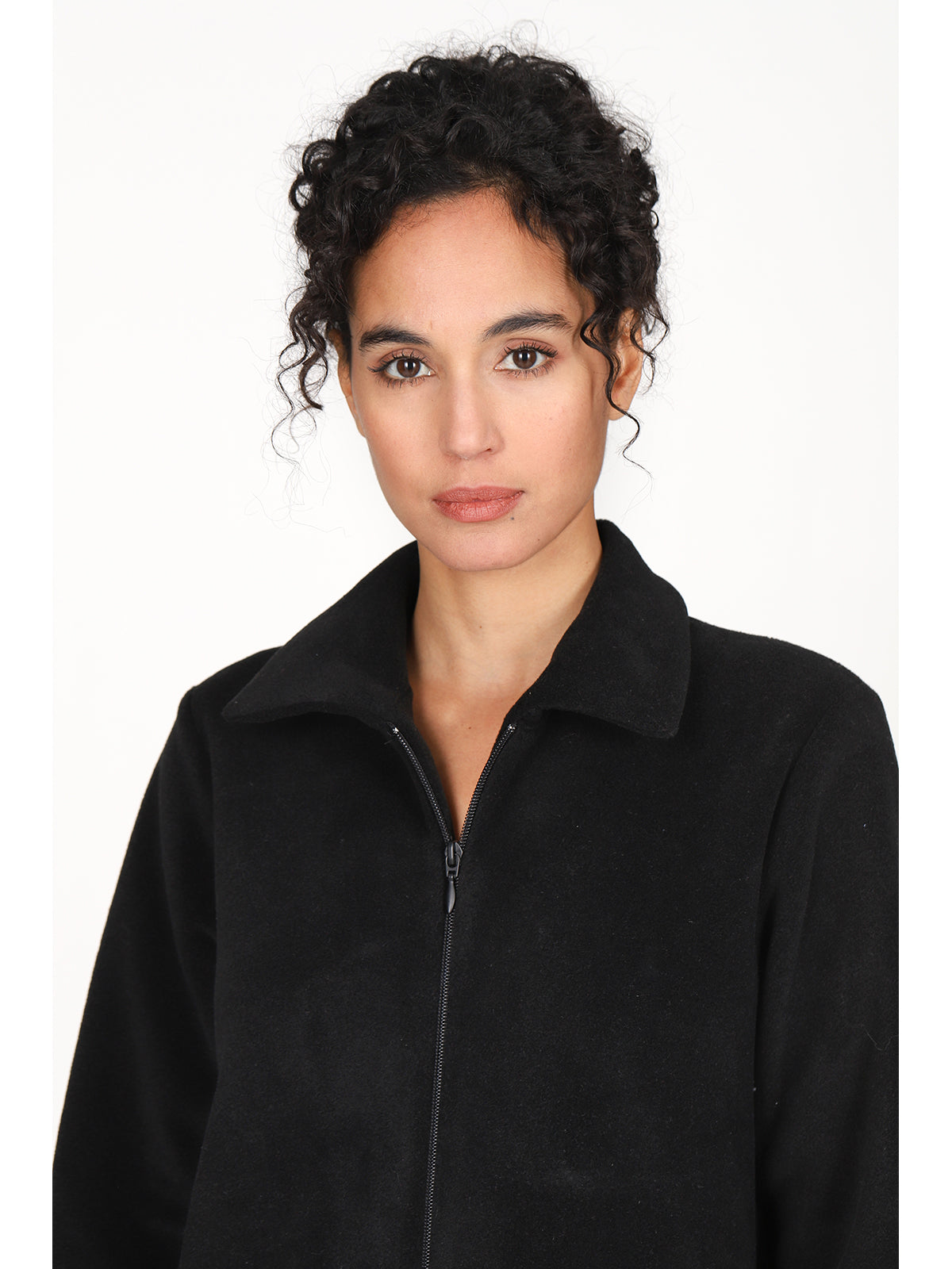 Maglia In Pile Donna Con Mezza Zip Strawpile | Nero Maglia In Pile Donna Con Mezza Zip Strawpile | Nero