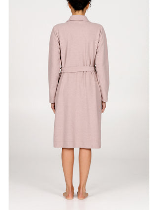 Vestaglia abbottonata in caldo jacquard di cotone Beige Alpina