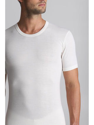 Maglietta mezza manica in lana e cotone Alpina