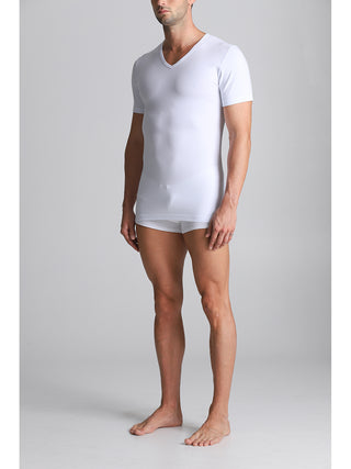 Maglietta collo v in caldo cotone elasticizzato Alpina