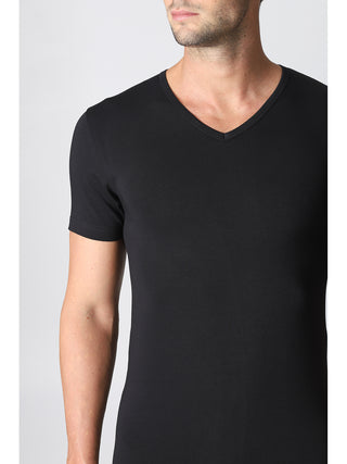 Maglietta collo v in caldo cotone elasticizzato Alpina