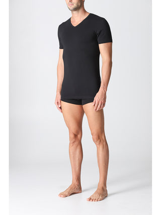 Maglietta collo v in caldo cotone elasticizzato Alpina