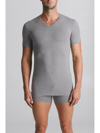 Maglietta collo v in caldo cotone elasticizzato Alpina