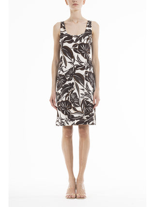 Abito elasticizzato con spallina stretta Foglie Alpina