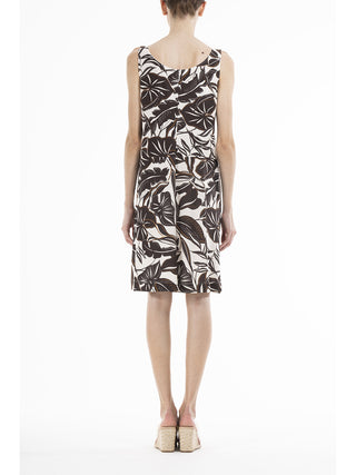 Abito elasticizzato con spallina stretta Foglie Alpina