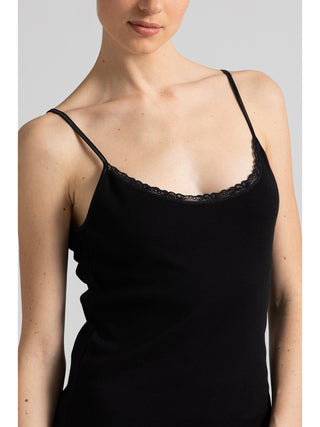 Canotta top con pizzo basso