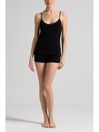 Canotta top con pizzo basso