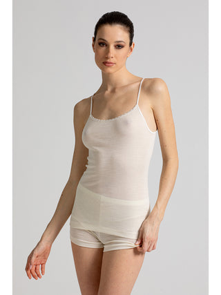 Top in pregiata lana e seta