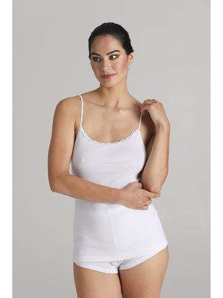 Canotta donna con delicato pizzo macrame