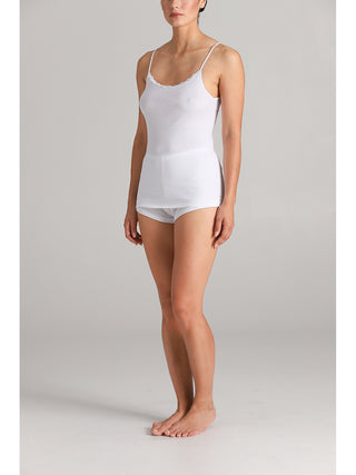 Canotta donna con delicato pizzo macrame