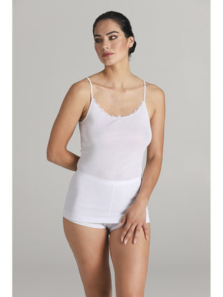 Pregiata canotta donna spallina a top in filoscozia certificato®