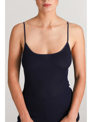 Canotta donna con spallina stretta in prezioso filoscozia certificato®