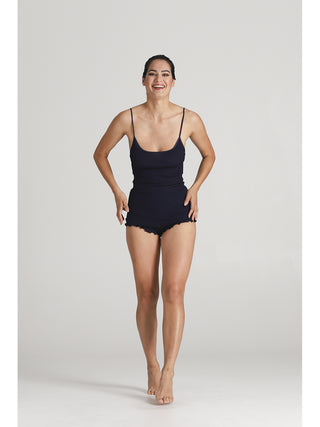 4505 - Icon - Canottiera Da Yoga Morbida Al Tatto Blu Navy Notte Con Reggiseno Interno E Spalline Regolabili 4505 - Icon - Canottiera Da Yoga Morbida Al Tatto Blu Navy Notte Con Reggiseno Interno E Spalline Regolabili