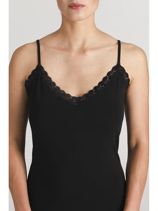 Elegante canotta top con pizzo elastico