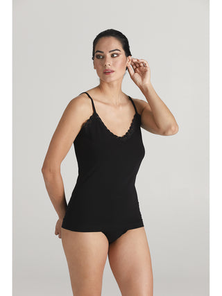 Elegante canotta top con pizzo elastico