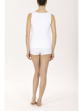 Canotta spalla larga con pizzo basso Bianco Alpina