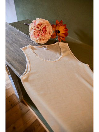 Maglietta spalla larga in calda lana e seta