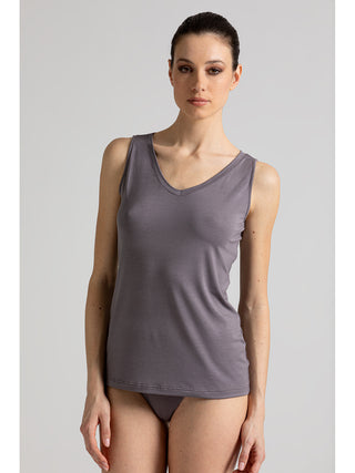 Canottiera scollo a v in morbido modal