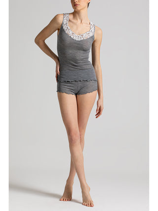 Canotta con scollo in pizzo