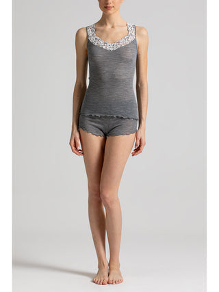 Canotta con scollo in pizzo