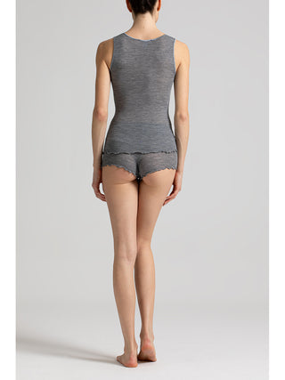 Canotta con scollo in pizzo