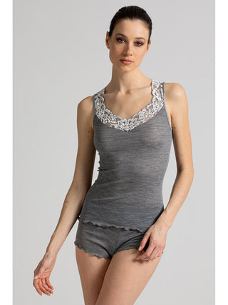 Canotta con scollo in pizzo