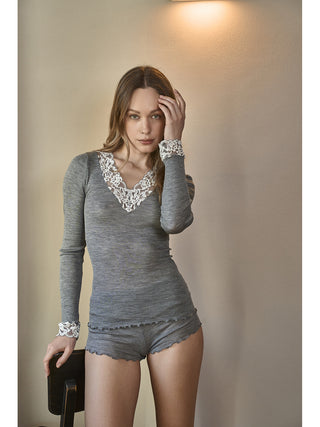 Canotta con scollo in pizzo