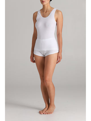 Canotta donna con delicato pizzo macrame