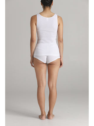 Canotta donna con delicato pizzo macrame