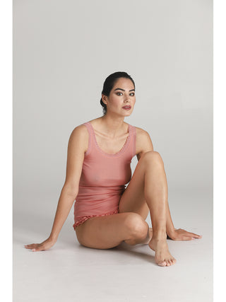 Canotta donna con spallina larga in prezioso filoscozia certificato®