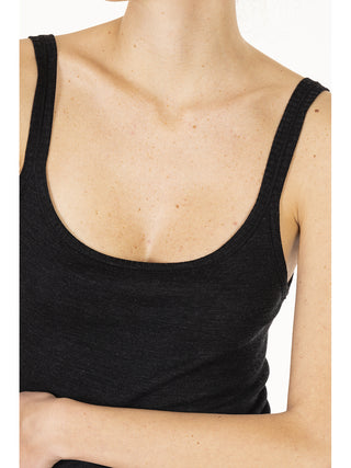 Canotta spallina sottile in pura lana vergine merino annasfalt Alpina