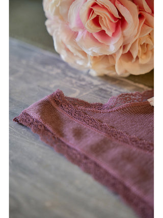 Canotta spallina stretta in pregiata lana e seta